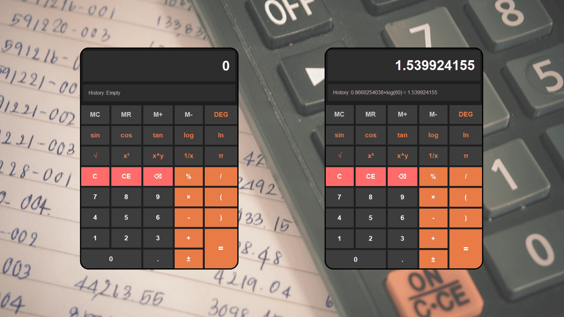 Main screen of the Calculator App